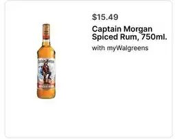 Walgreens Captain Morgan Spiced Rum, 750ml offer