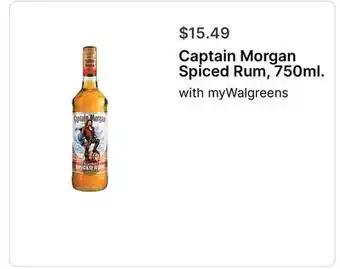 Walgreens Captain Morgan Spiced Rum, 750ml offer