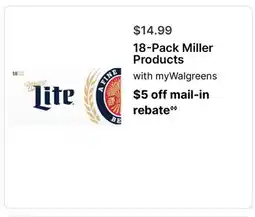 Walgreens 18-Pack Miller Products offer