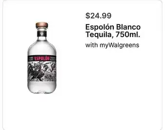 Walgreens Espolón Blanco Tequila, 750ml offer
