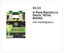 Walgreens 4-Pack Rancho La Gloria, 187ml. Bottles offer