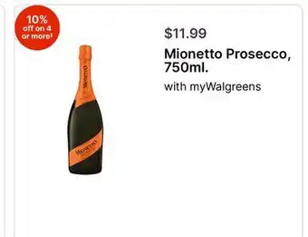 Walgreens Mionetto Prosecco, 750ml offer