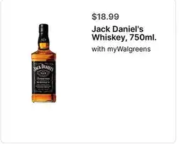 Walgreens Jack Daniel's Whiskey, 750ml offer