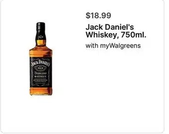 Walgreens Jack Daniel's Whiskey, 750ml offer