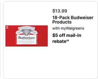 Walgreens 18-Pack Budweiser Products offer