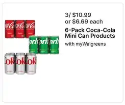 Walgreens 6-Pack Coca-Cola Mini Can Products offer