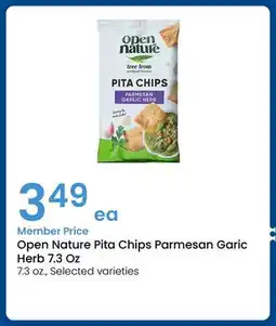 Albertsons Open Nature Pita Chips Parmesan Garic Herb 7.3 Oz offer