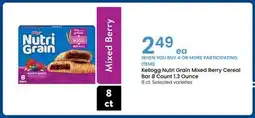 Albertsons Kellogg Nutri Grain Mixed Berry Cereal Bar 8 Count 1.3 Ounce offer