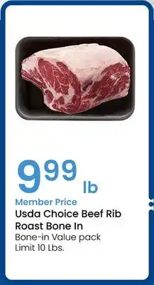 Albertsons Usda Choice Beef Rib Roast Bone In offer