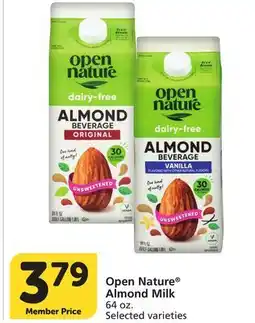 Albertsons Open Nature Almond Milk offer