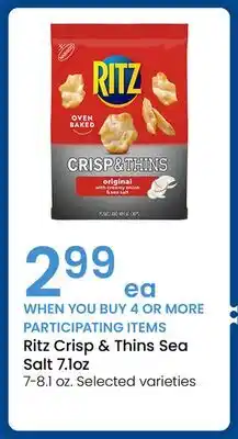 Albertsons Ritz Crisp & Thins Sea Salt 7.1oz offer