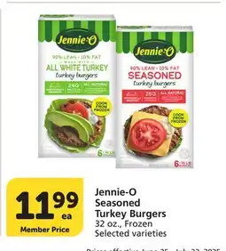 Albertsons Jennie-O Seasoned Turkey Burgers offer