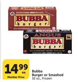 Albertsons Bubba Burger or Smashed offer