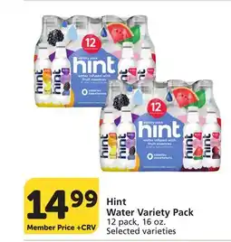 Albertsons Hint Water Variety Pack offer