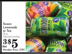 Pavilions Swoon Lemonade or Tea offer