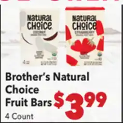 Vallarta Supermarkets Brother's Natural Choice Fruit Bars offer