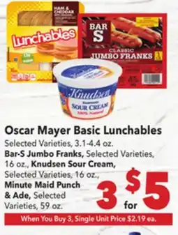 Vallarta Supermarkets Oscar Mayer Basic Lunchables offer