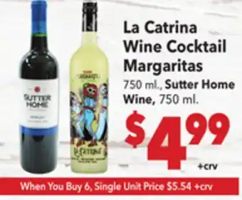 Vallarta Supermarkets La Catrina Wine Cocktail Margaritas offer