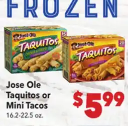 Vallarta Supermarkets Jose Ole Taquitos or Mini Tacos offer