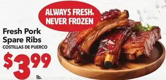 Vallarta Supermarkets Fresh Pork Spare Ribs / COSTILLAS DE PUERCO offer