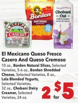 Vallarta Supermarkets El Mexicano Queso Fresco Casero And Queso Cremoso offer
