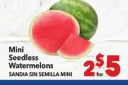 Vallarta Supermarkets Mini Seedless Watermelons / SANDIA SIN SEMILLA MINI offer