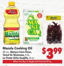 Vallarta Supermarkets Mazola Cooking Oil offer