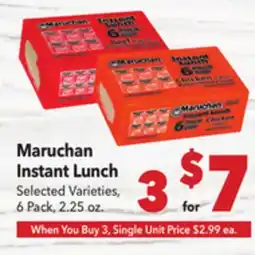 Vallarta Supermarkets Maruchan Instant Lunch offer