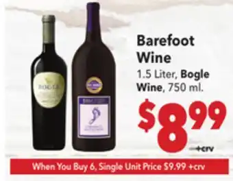 Vallarta Supermarkets Barefoot Wine offer