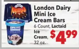Vallarta Supermarkets London Dairy Mini Ice Cream Bars offer