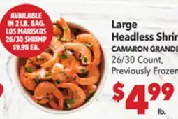 Vallarta Supermarkets Large Headless White Shrimp / CAMARON GRANDE offer