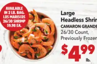 Vallarta Supermarkets Large Headless White Shrimp / CAMARON GRANDE offer