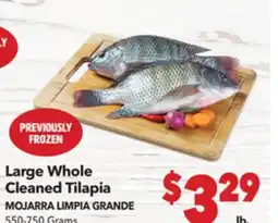 Vallarta Supermarkets Large Whole Cleaned Tilapia/MOJARRA LIMPIA GRANDE offer