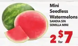 Vallarta Supermarkets Mini Seedless Watermelons / SANDIA SIN SEMILLA MINI offer