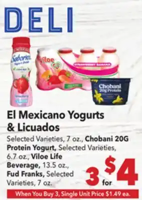 Vallarta Supermarkets El Mexicano Yogurts & Licuados offer