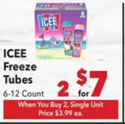 Vallarta Supermarkets ICEE Freeze Tubes offer