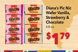 Vallarta Supermarkets Diana's Pic Nic Wafer Vanilla, Strawberry & Chocolate offer