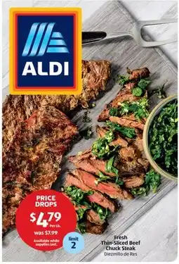 Aldi Fresh Thin-Sliced Beef Chuck Steak offer