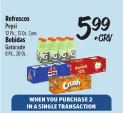 El Super Fresh Pepsi 12 Pk., 12 Oz., Cans Gatorade 8 Pk, 20 Oz offer