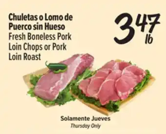 El Super Fresh Fresh Boneless Pork Loin Chops or Pork Loin Roast offer