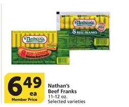 Vons Nathan's Beef Franks offer