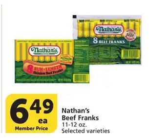 Vons Nathan's Beef Franks offer