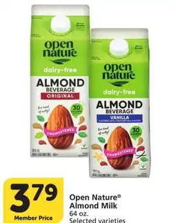 Vons Open Nature Almond Milk offer