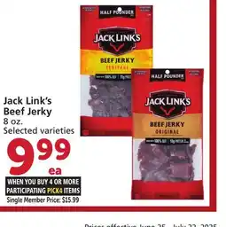 Vons Jack Link's Beef Jerky offer