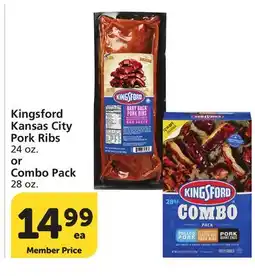 Vons Kingsford Kansas City Pork Ribs 24 oz. or Combo Pack 28 oz offer