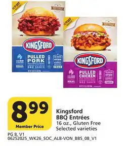 Vons Kingsford BBQ Entrées offer