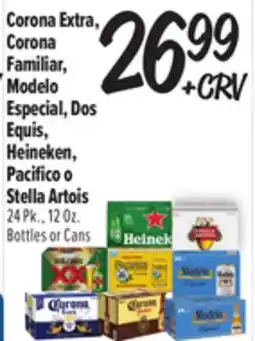 El Super Corona Extra, Corona Familiar, Modelo Especial, Dos Equis, Heineken, Pacifico o Stella Artois offer