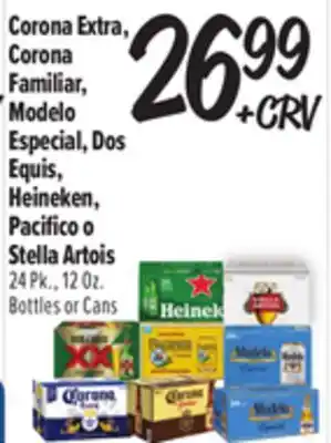El Super Corona Extra, Corona Familiar, Modelo Especial, Dos Equis, Heineken, Pacifico o Stella Artois offer