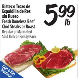 El Super Fresh Boneless Beef Clod Steaks or Roast offer
