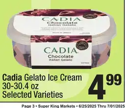Super King Markets Cadia Gelato Ice Cream offer